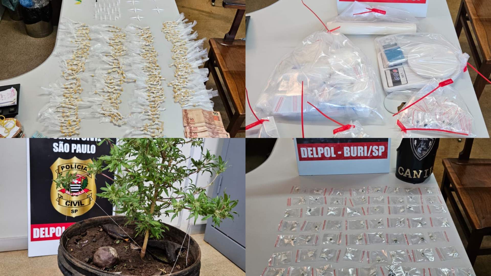 Polícia Civil de Buri deflagra Operação VRSJ e prende três pessoas por tráfico de drogas