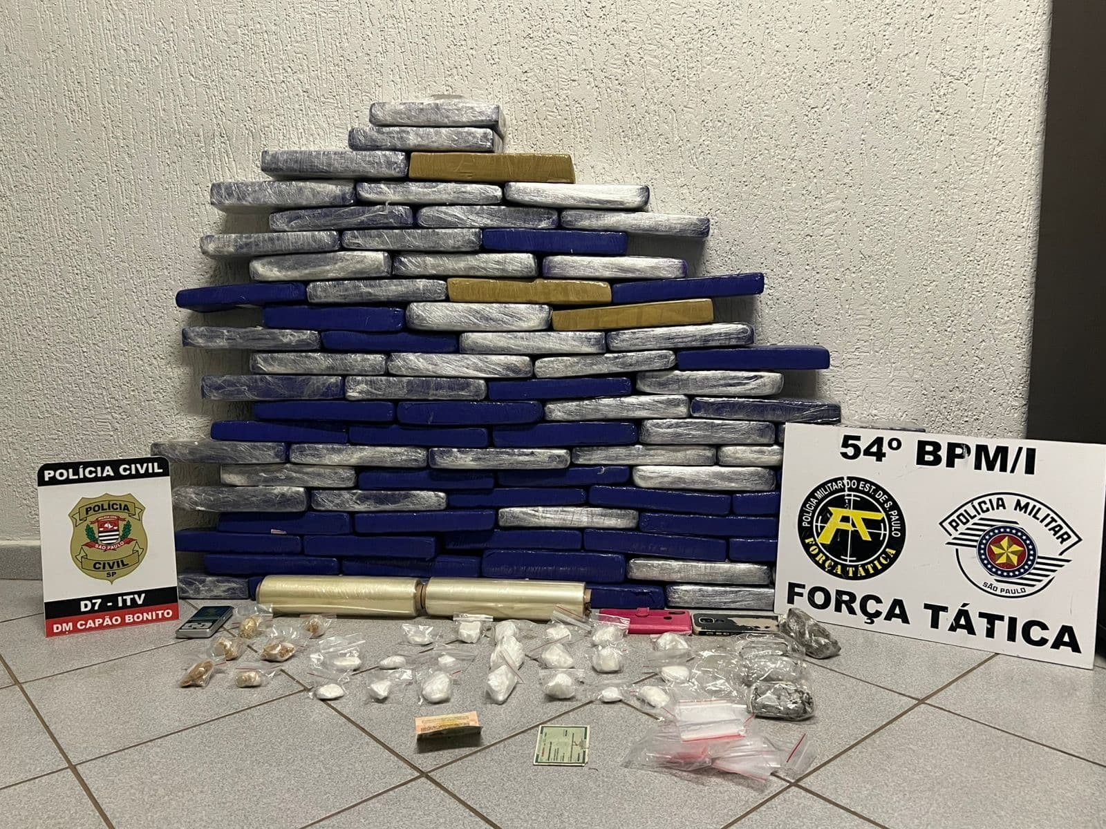 Polícia apreende mais de 50 quilos de drogas em operação conjunta em Capão Bonito