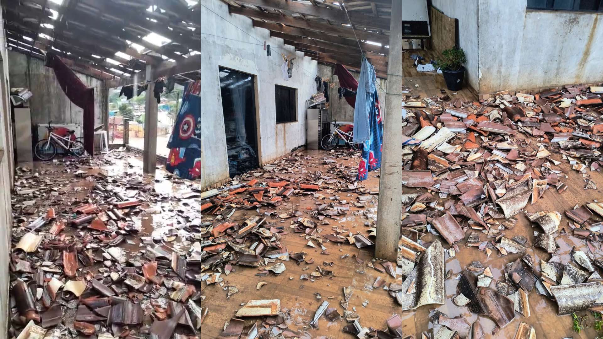 Temporal com ventos fortes causa destelhamentos, estragos e deixa bairros sem energia em Ribeirão Branco/SP