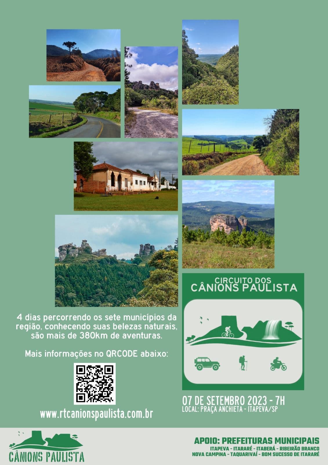 Inauguração do Circuito de Cicloturismo “Cânions Paulista” será entre 7 a 10 de setembro