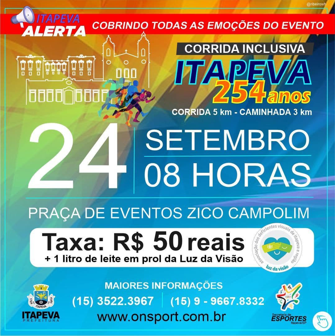 Corrida inclusiva comemora 254 anos de Itapeva com evento esportivo